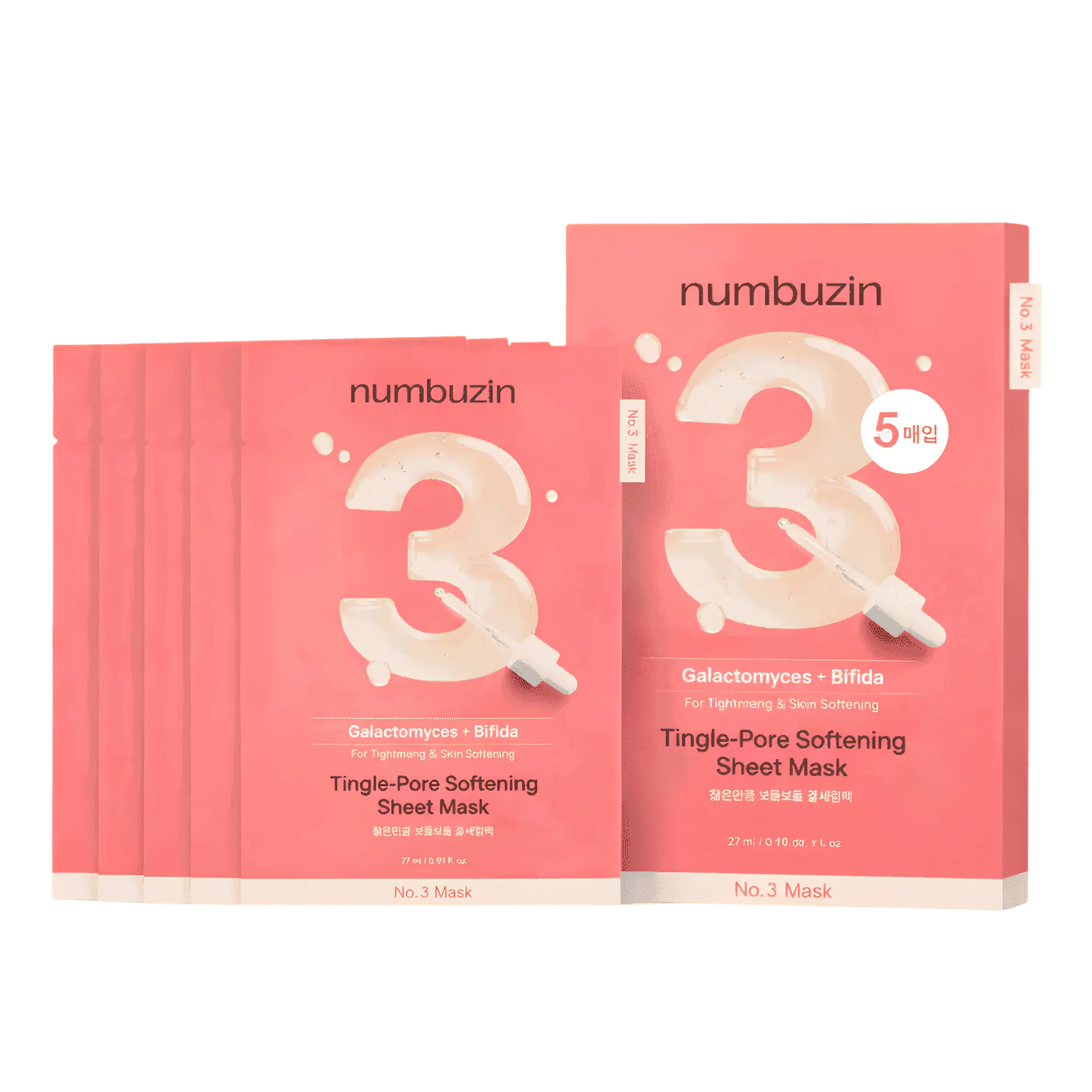 numbuzin No.3 Tingle-Pore Softening Sheet Mask - maska za zoženje por in mehčanje kože