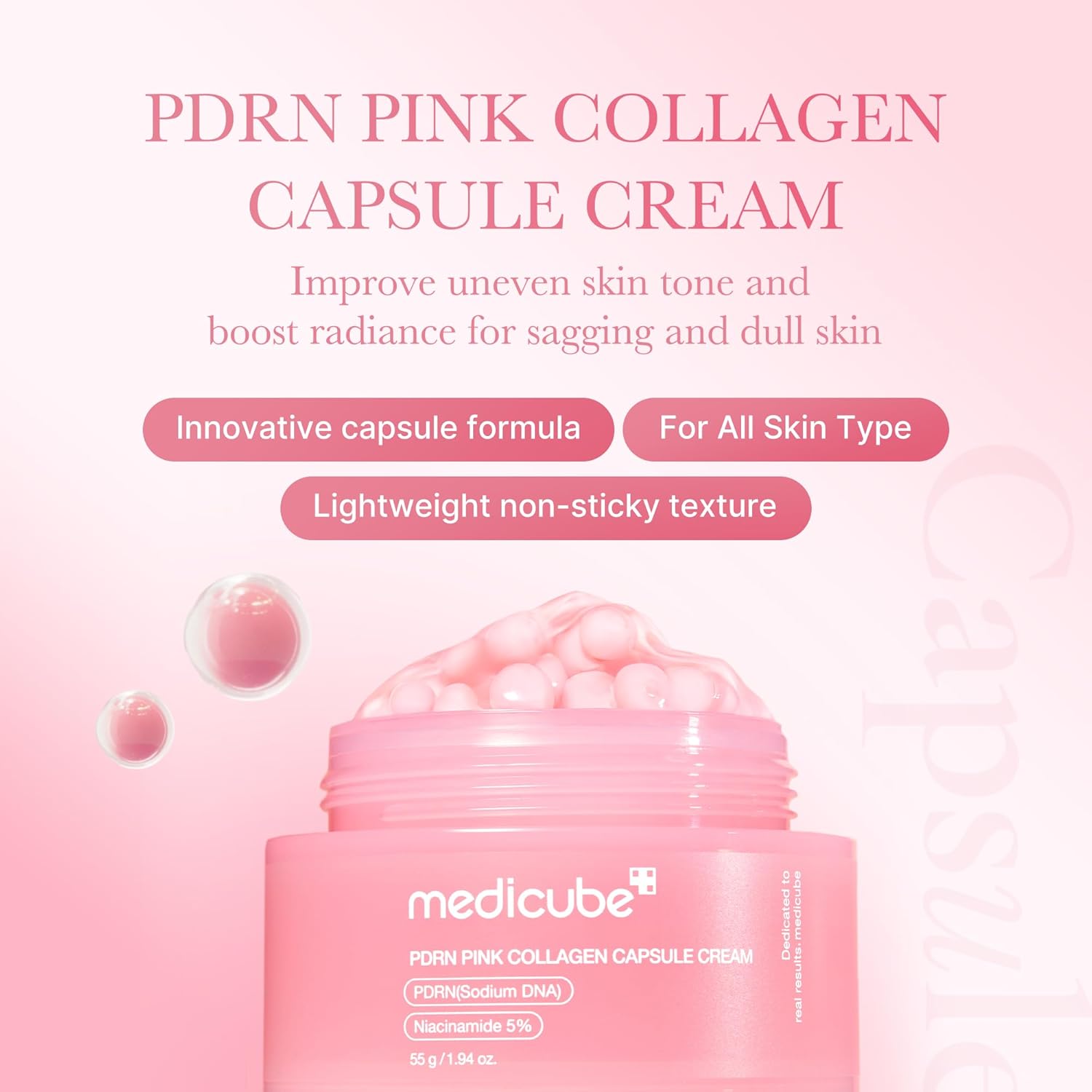 MEDICUBE PDRN Pink Collagen Capsule Cream — kapsulna krema s PDRN