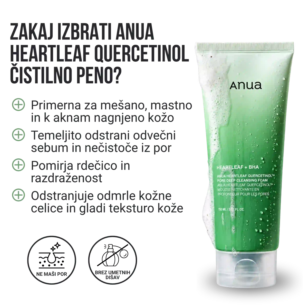ANUA Heartleaf Quercetinol Pore Deep Cleansing Foam