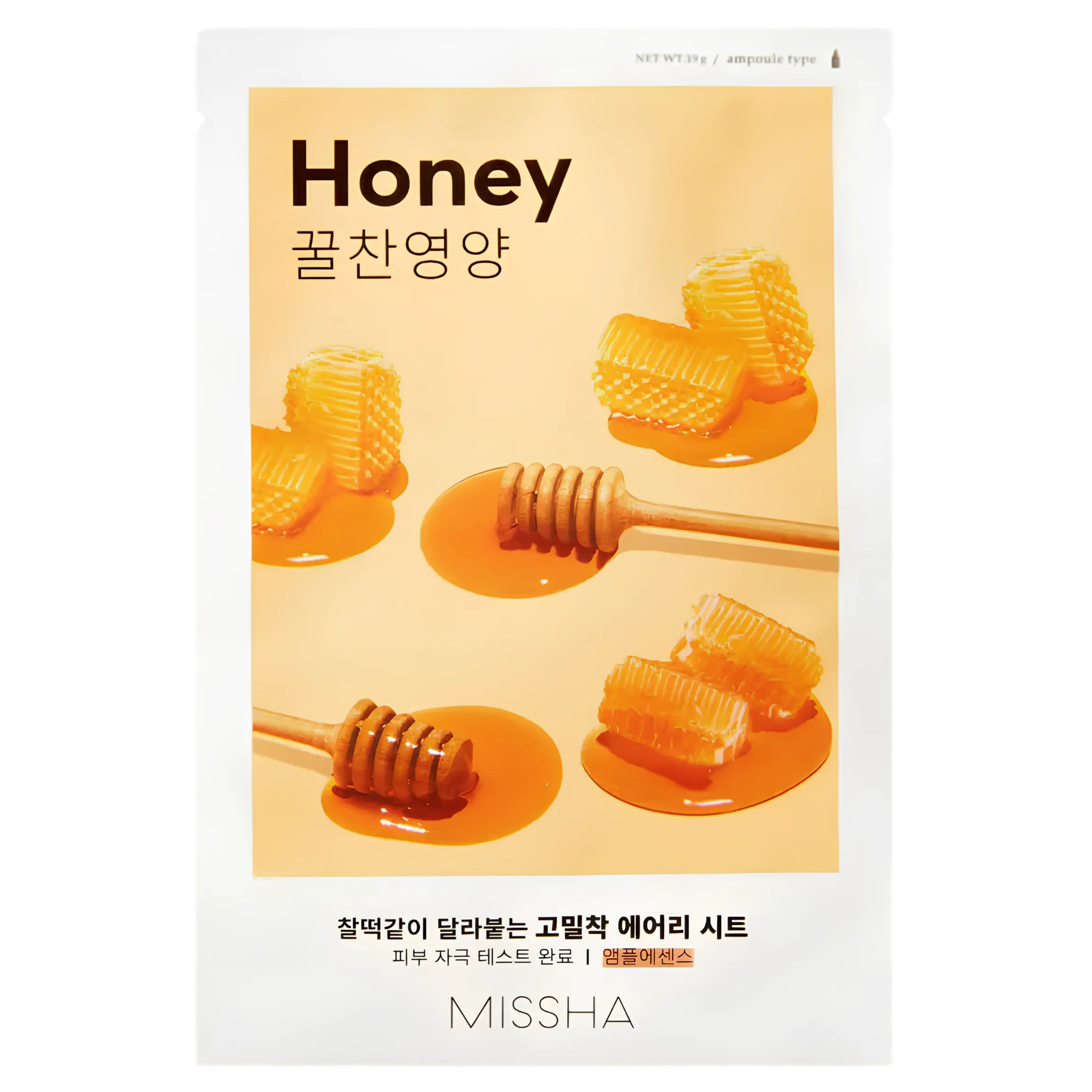 MISSHA Airy Fit Sheet Mask Honey (med) - hranilna tekstilna maska za suho in negovano kožo