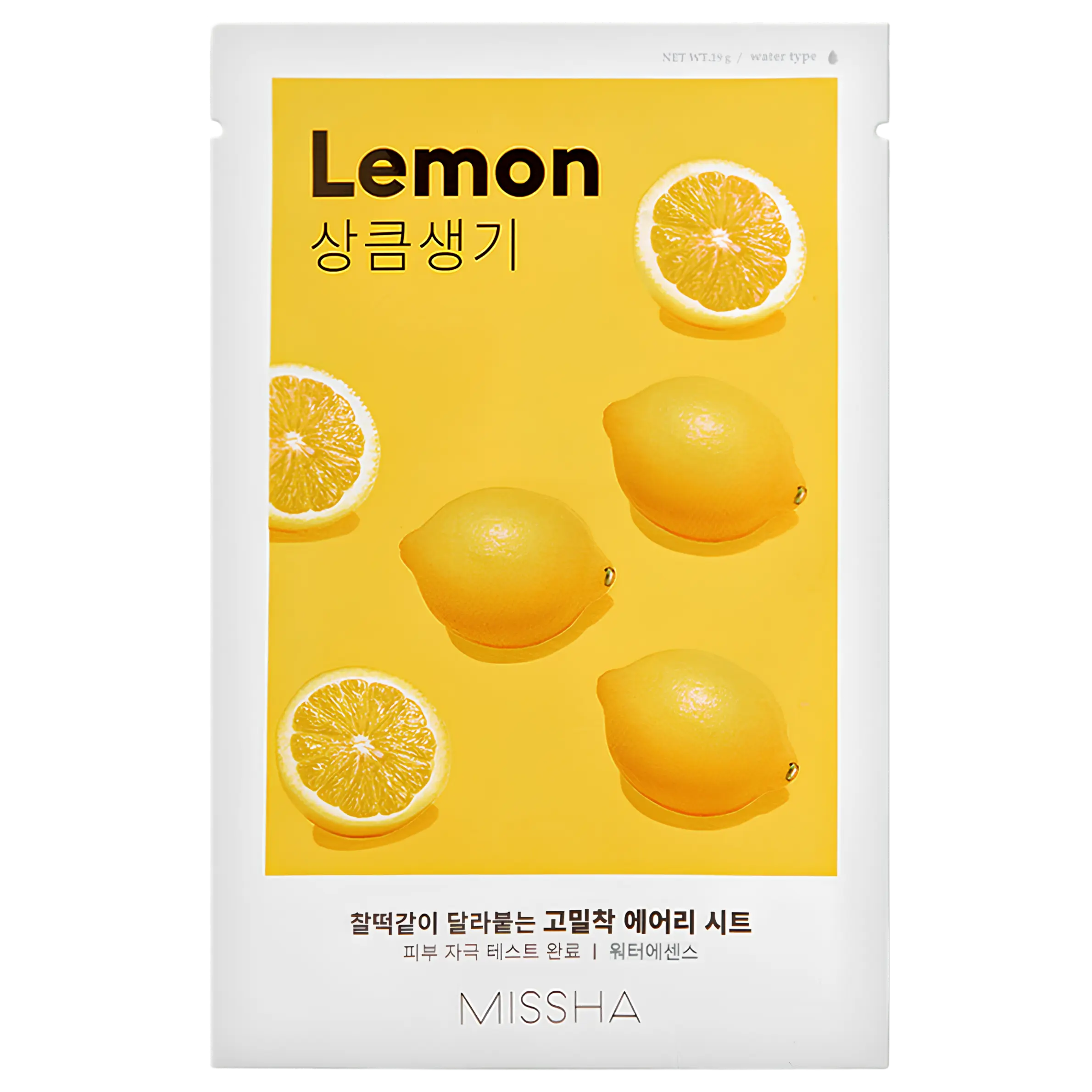 MISSHA Airy Fit Sheet Mask Lemon (limona) - posvetlitvena tekstilna maska za enakomeren ten
