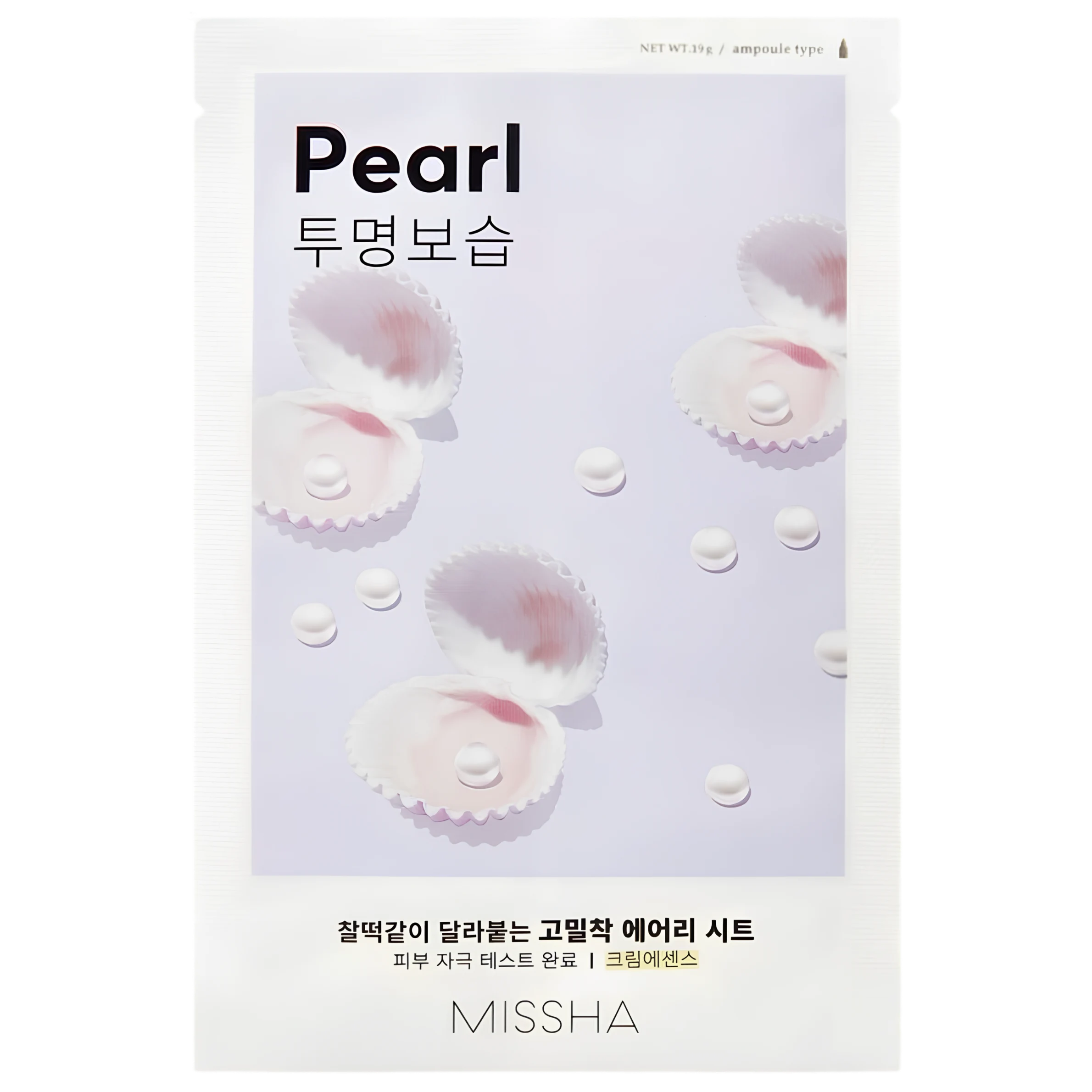 MISSHA Airy Fit Sheet Mask Pearl (biser) - posvetlitvena tekstilna maska za sijočo kožo