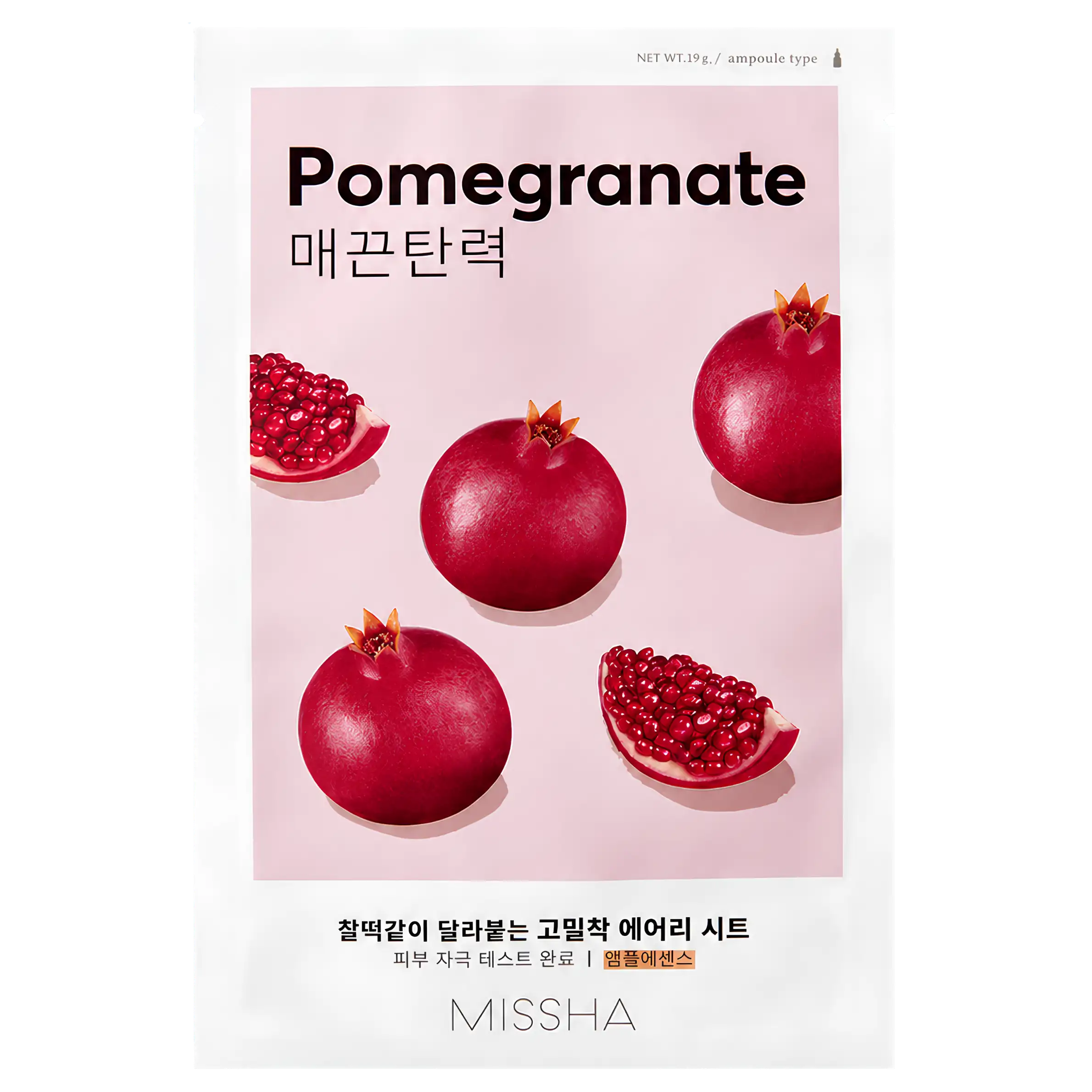 MISSHA Airy Fit Sheet Mask Pomegranate (granatno jabolko) - antioksidativna tekstilna maska za negovano kožo