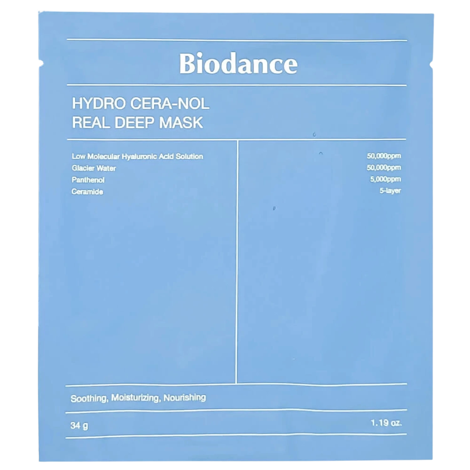 BIODANCE Hydro Cera-Nol Real Deep Mask — hidrogelna maska s ceramidi