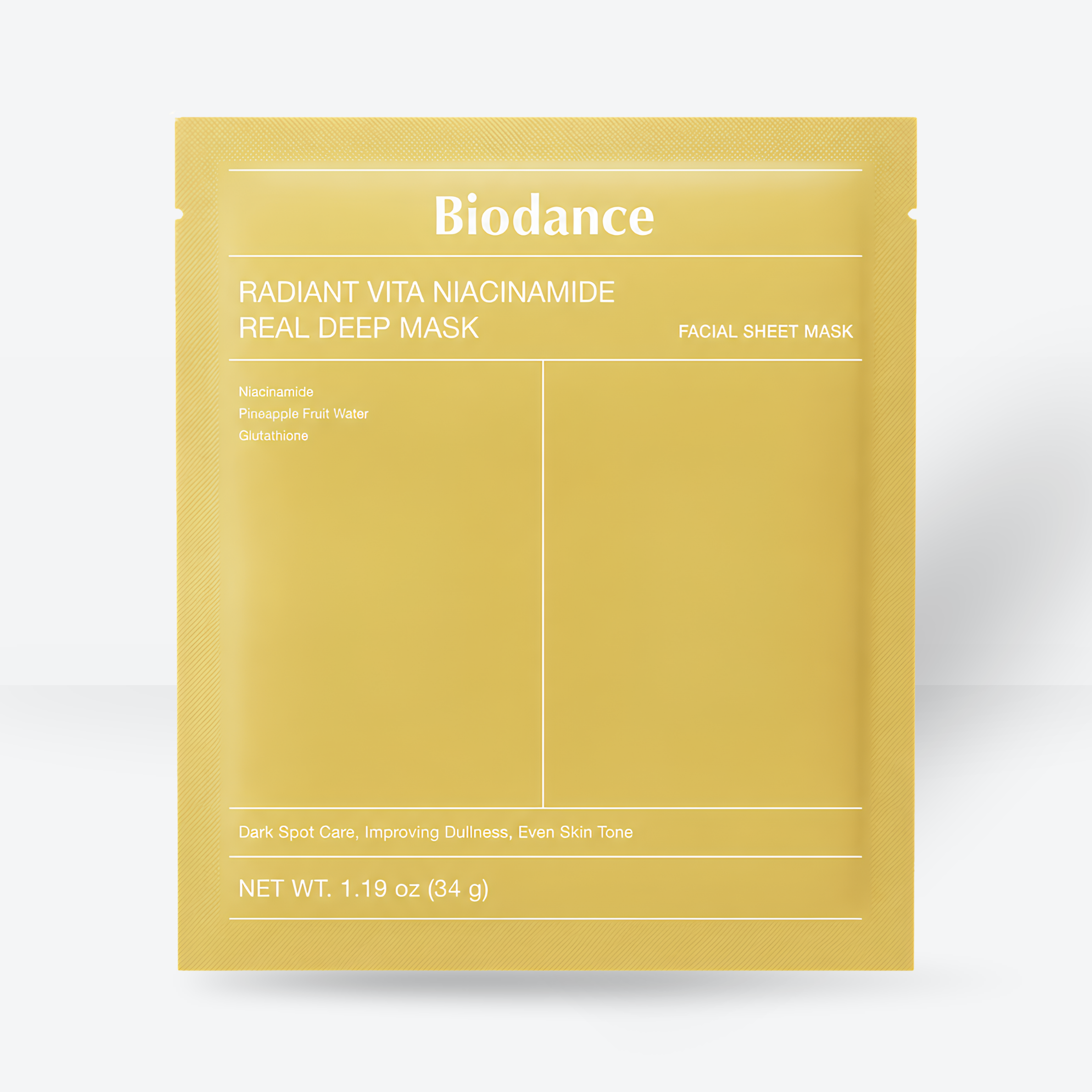 BIODANCE Radiant Vita Niacinamide Real Deep Mask - korejska kozmetika dglow